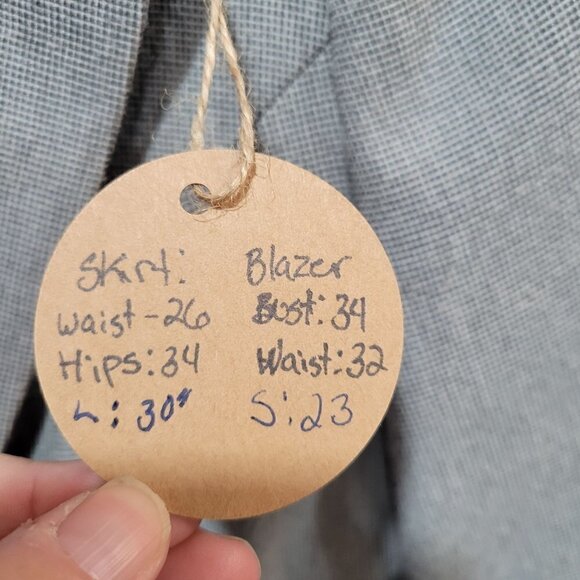 Vintage - 60's/70 Grey Wool Skirt & Blazer Set - SM - Picture 9 of 9